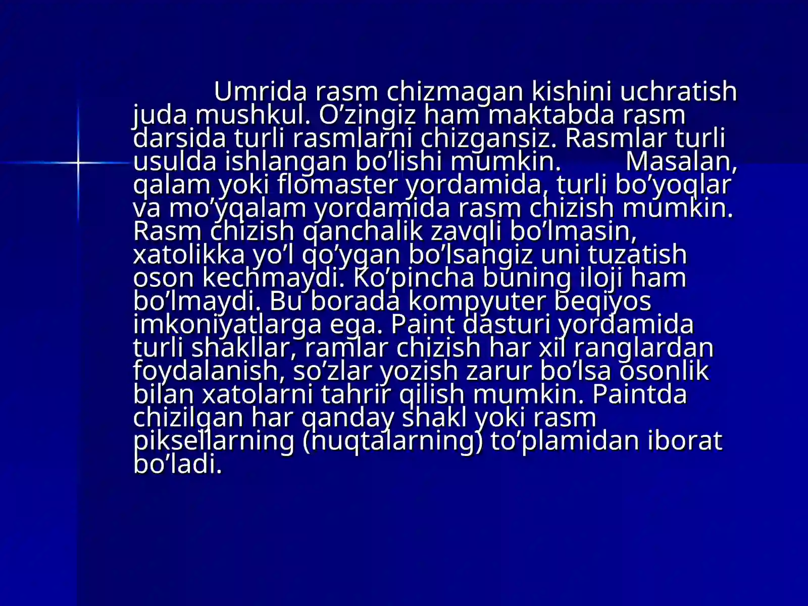 Cheteldagi Rasm Rasm chizish dasturi