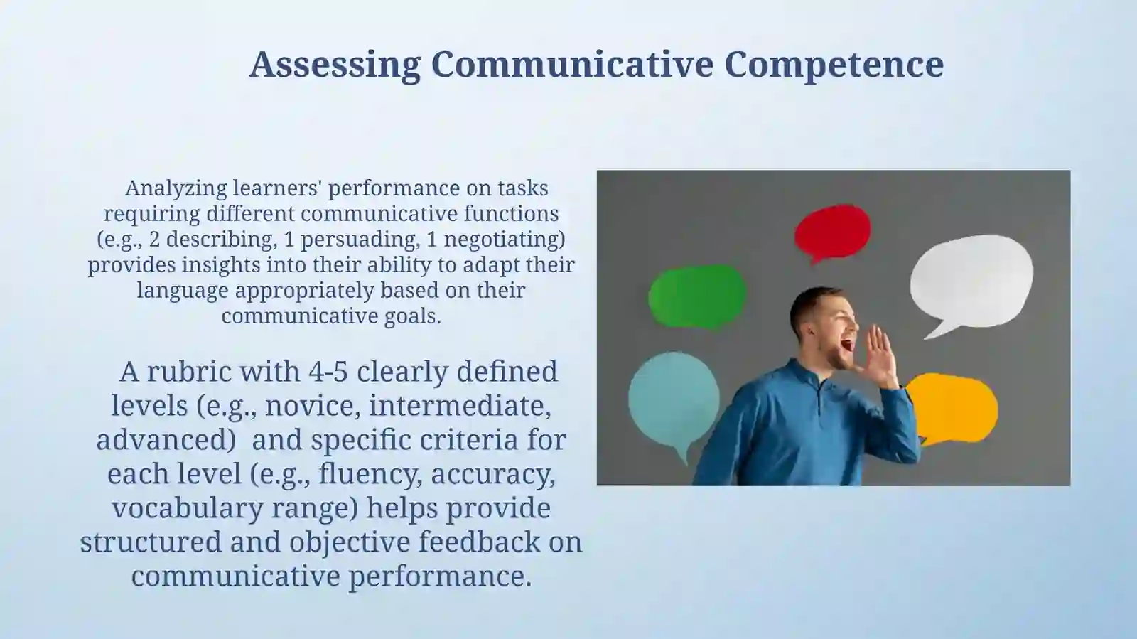 Competence Assessing Communication Comment Assessing Communicative Competence