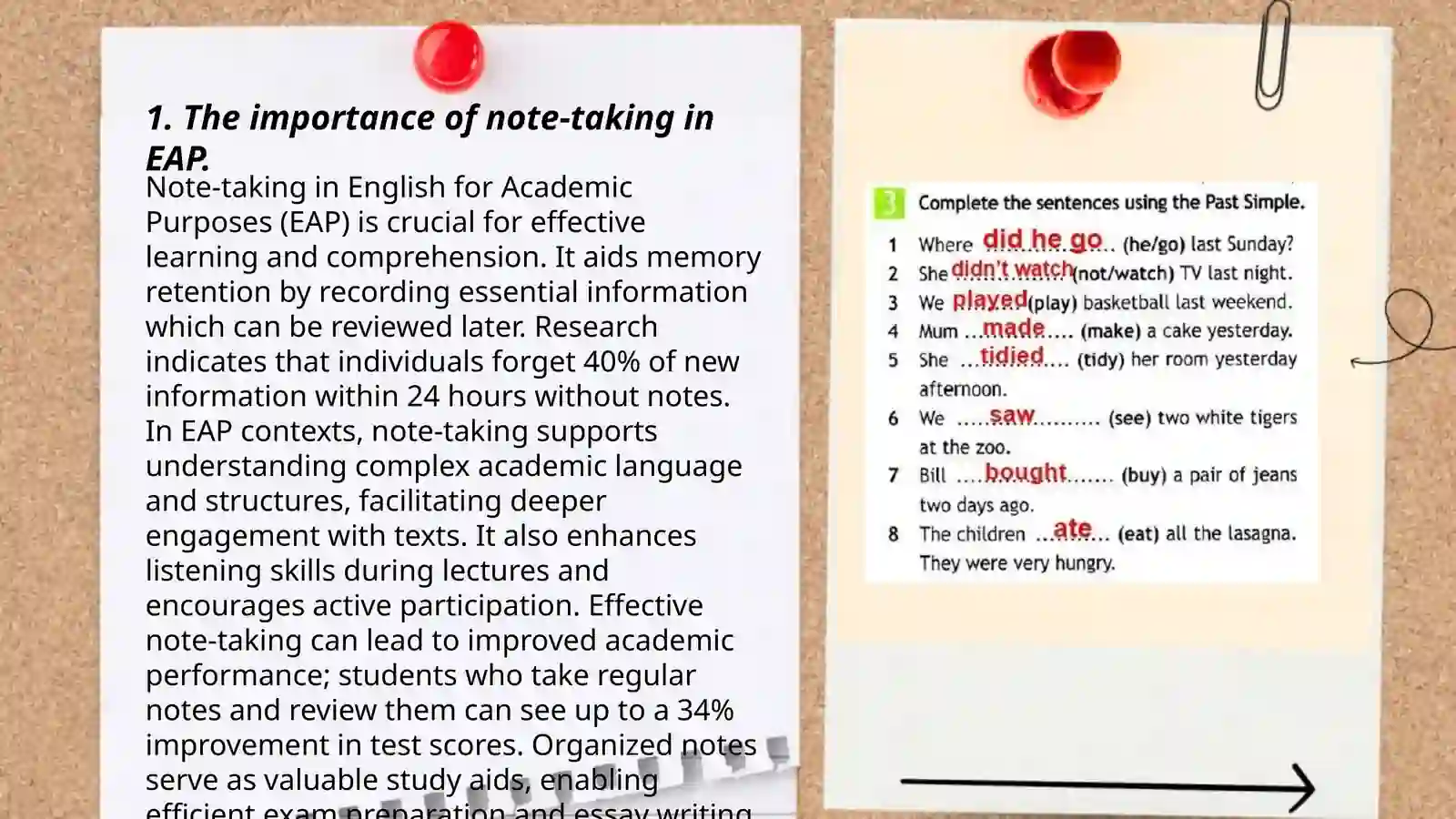 Eap Notes The importance of note-taking in EAP