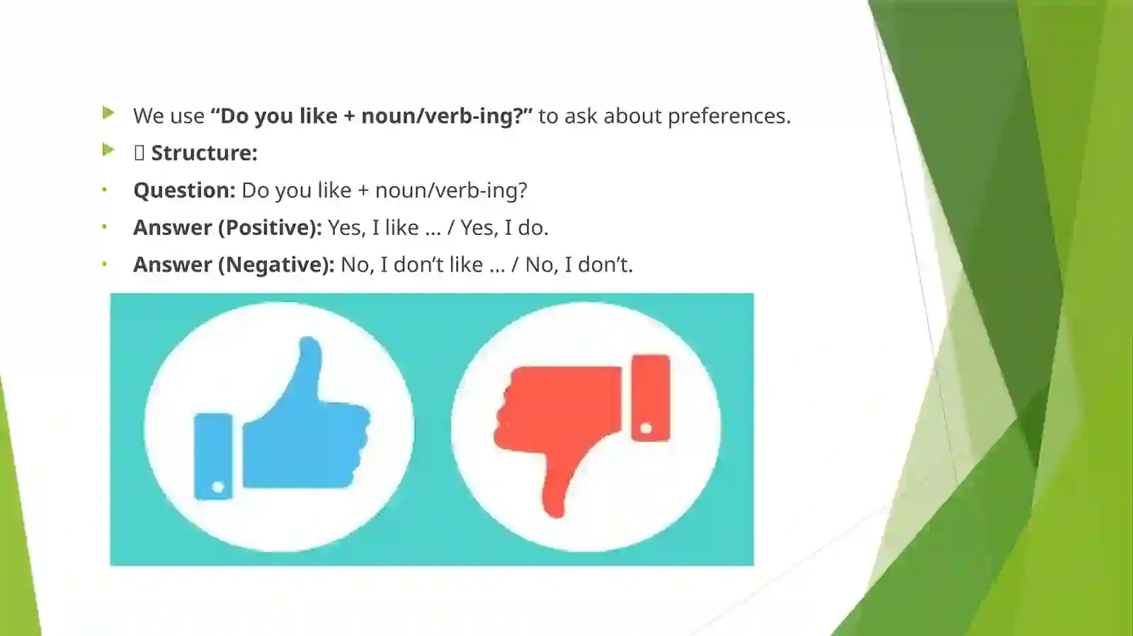 Dislike Things like&dislike lesson
