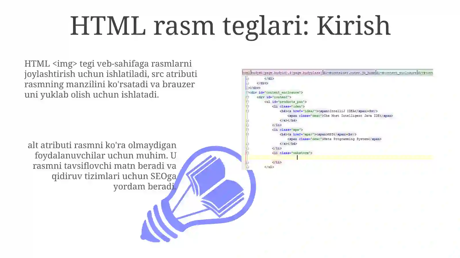 Html Rasimlar HTML tilida rasmlar hosil qilish teglari