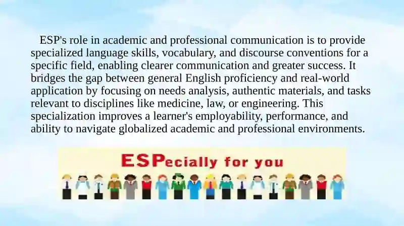 O Specific Role In The role of English for Specific Purposes in academic and professional ...