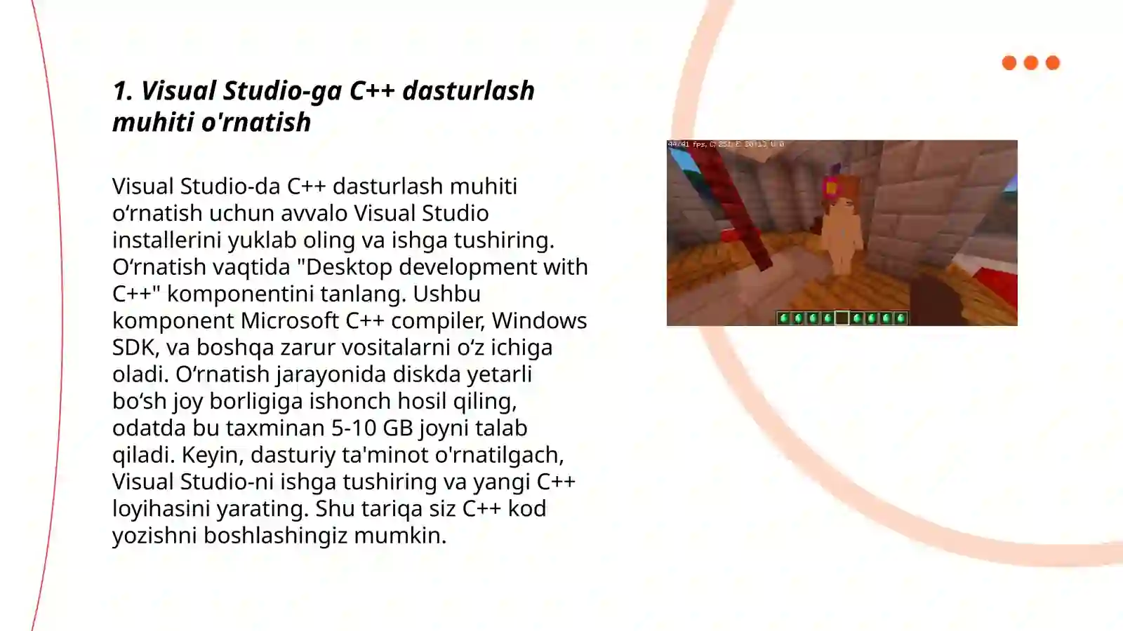 Visual Studio va Kod Blocksda C++ ni O'rnating