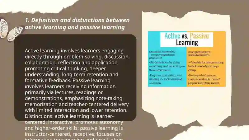 Passive Learning Examples Active learning and passive learning