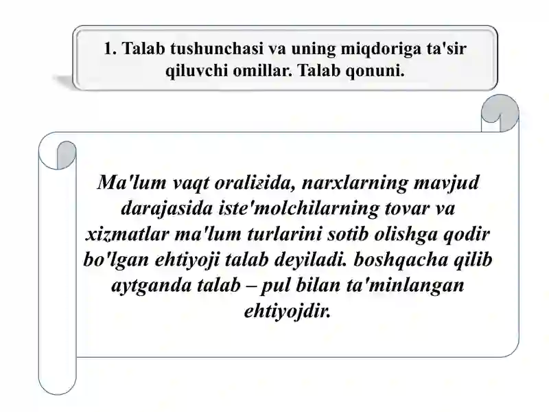 Talab Stak Talab va taklif prezentatsiya