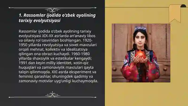 Rassomlar Rasmlari Rassomlar ijodida oʻzbek ayollari obrazi