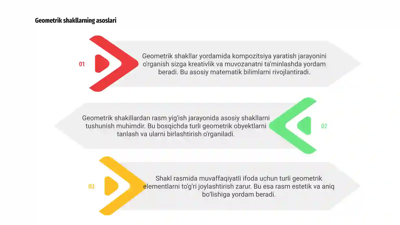 Cheteldagi Rasm Geometrik shakillardan rasm yig'ish
