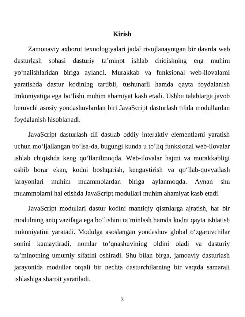 JavaScript modullar