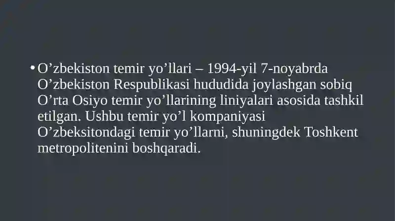 Temir O'zbekiston temir yo'llari