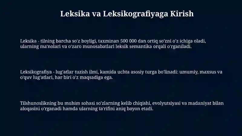 Leksika Rasm Leksika va Leksikografiya