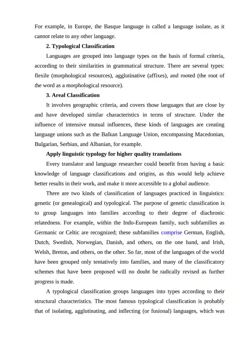 Typifying Typological Classification