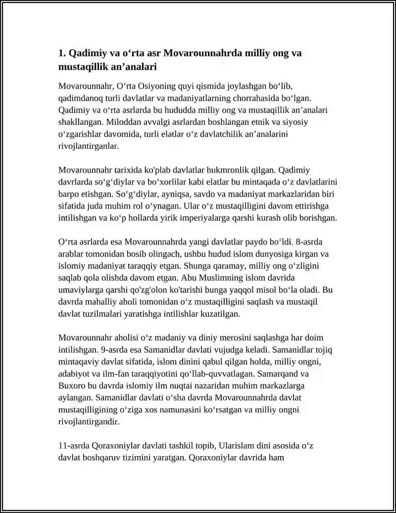 O ZBEKISTONDA MUSTAQILLIK G OYALARINING TARIXIY ASOSLARI o-zbekistonda-mustaqillik-g-oyalarining-tarixiy-asoslari