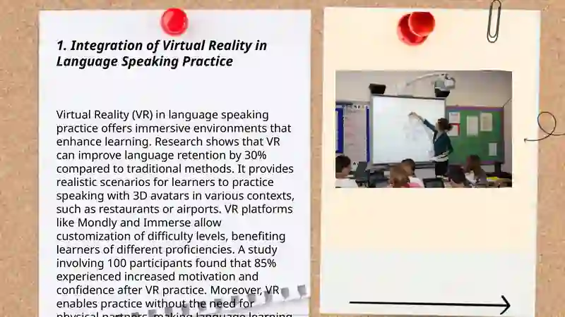 Examples Language Changing Reality Integration of Virtual Reality in Language Speaking Practice