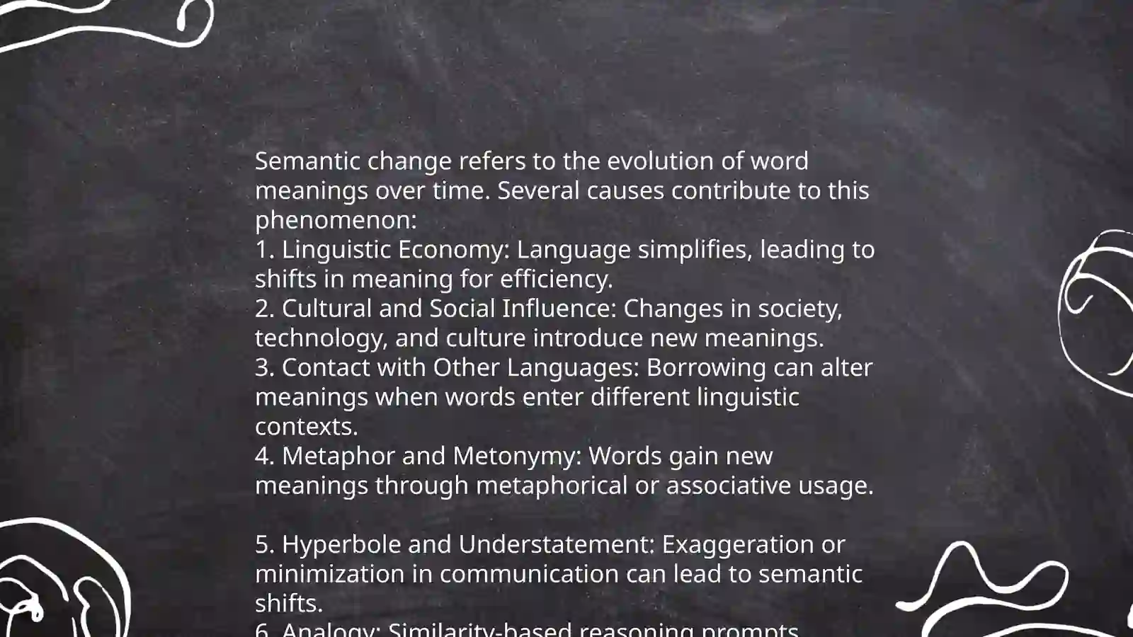 Semantic Change Types Tree Types of Semantic Change