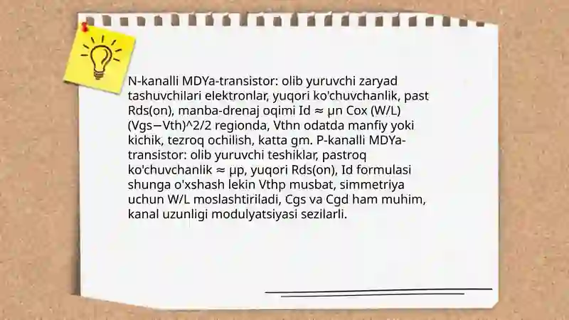 Transistorlar MDYa-transistorlar