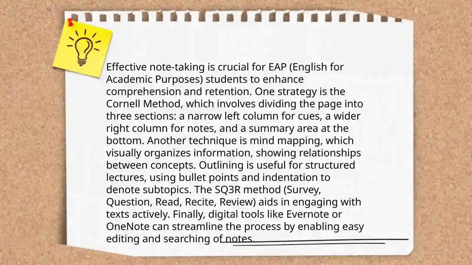 Eap Notes The importance of note-taking in EAP