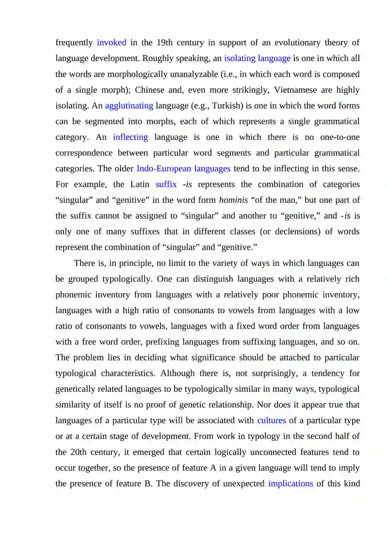 Typodification Typological Classification